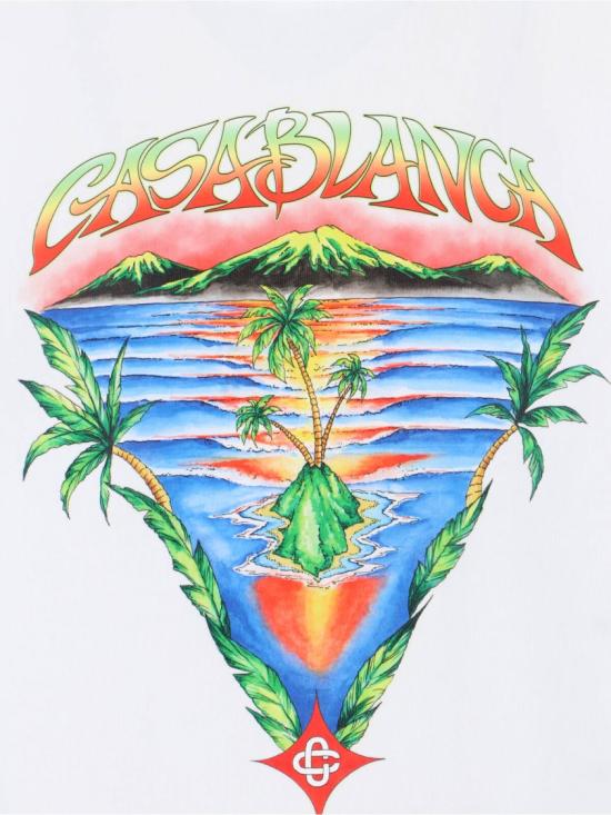  카사블랑카 반팔 티셔츠 M SP26 JTS 001 19 EX BCINNOCENCE TRIANGLE White - CASABLANCA