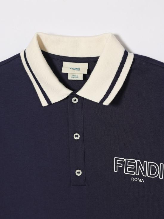 26SS [키즈] 펜디 폴로 셔츠 JMI4967AJ F0QG0 Blue - FENDI