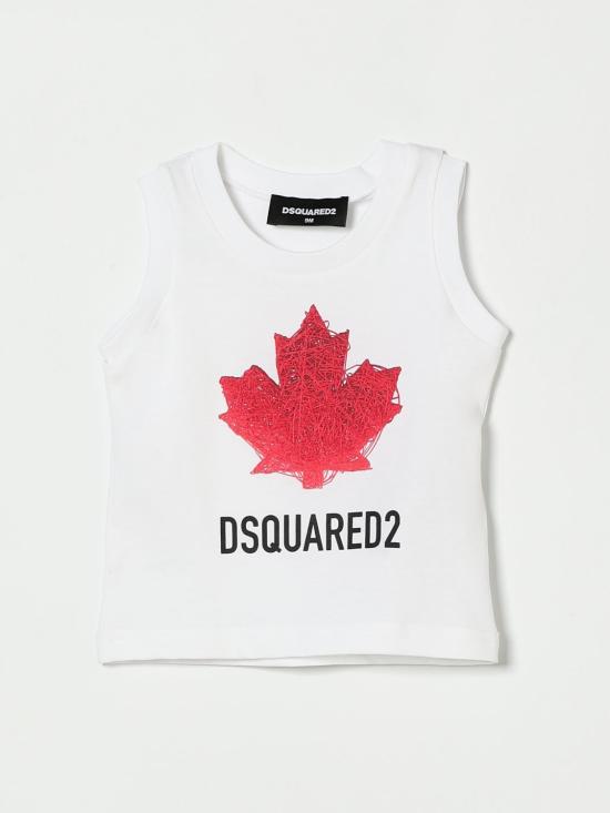 26SS [키즈] 디스퀘어드2 트레이닝 상의 DQ3314D00XM DQ100 White