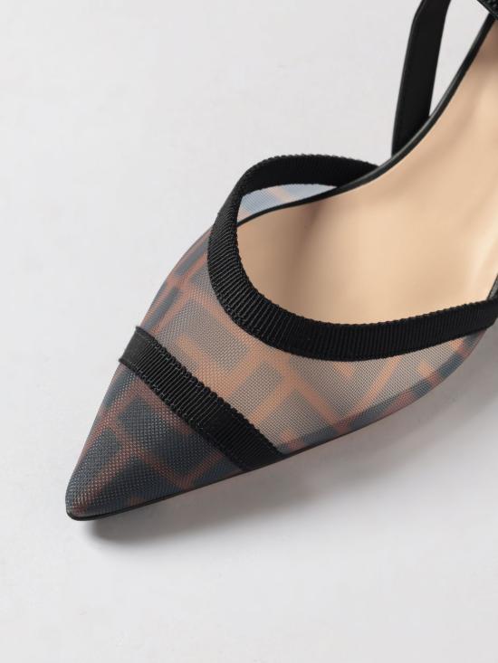 26SS 펜디 콜리브리 라이트 FF 메쉬 미디움 힐 슬링백 8J8589AQ6U F13TU Tobacco - FENDI