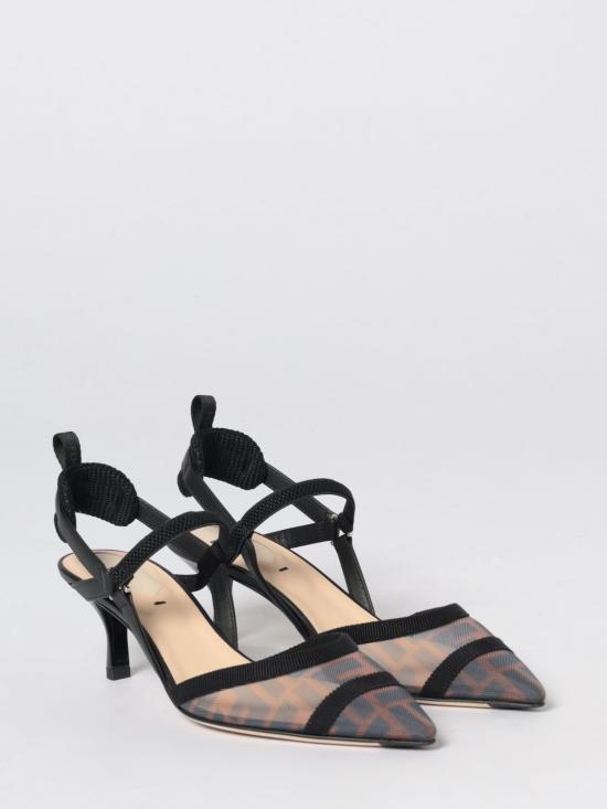 26SS 펜디 콜리브리 라이트 FF 메쉬 미디움 힐 슬링백 8J8589AQ6U F13TU Tobacco - FENDI