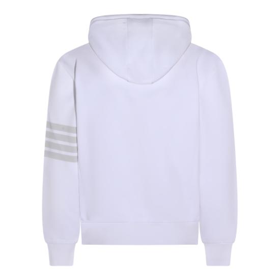 26SS 톰브라운 솔리드 루프백 4바 후디 MJT556AJ0007100 White - THOM BROWNE
