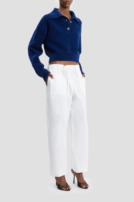  빅토리아 베컴 스트레이트 팬츠 카고 프린트 팬츠 화이트 - VICTORIA BECKHAM