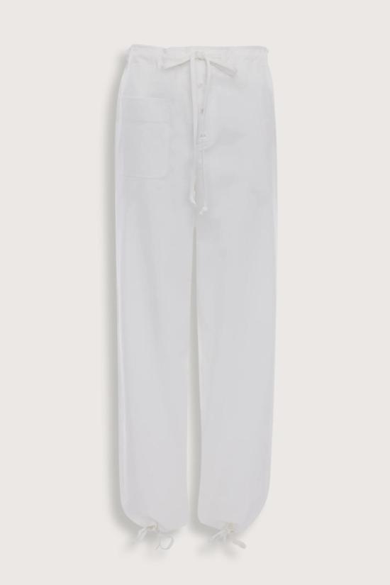  빅토리아 베컴 스트레이트 팬츠 카고 프린트 팬츠 화이트