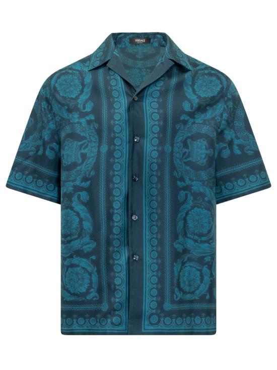 26SS 베르사체 긴팔 셔츠 10039261A13557 5UH90 PETROL BLUE TONAL