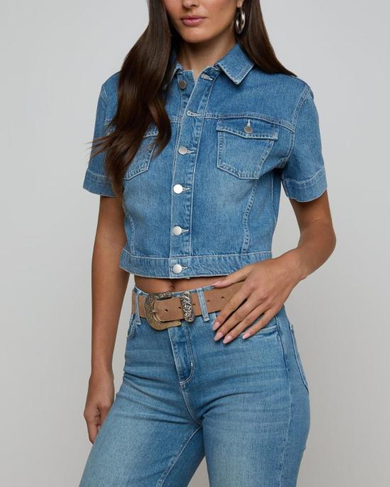  [키즈] 라장스 자켓 키즈  커스티 반반 크롭 재킷 칼라바사스 - L'AGENCE