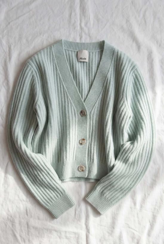  얼루드 가디건 알루드 플라워 밀크 카디건 플뢰르 드 셀 - ALLUDE