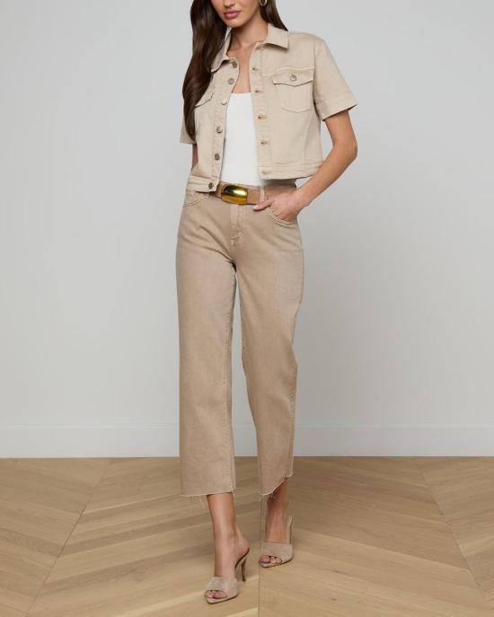  라장스 데님 자켓 L'agence Kirstie S/S 크롭 재킷 비스킷 - L'AGENCE