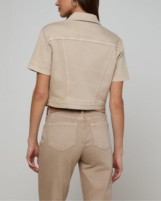  라장스 데님 자켓 L'agence Kirstie S/S 크롭 재킷 비스킷 - L'AGENCE