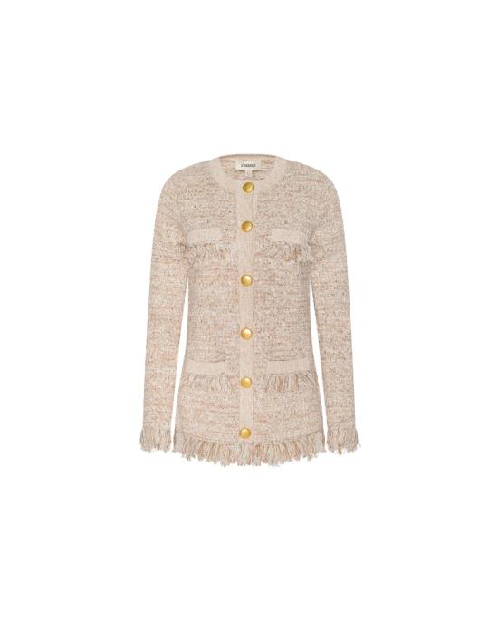  라장스 가디건 카스토리아 프린지 트림  내추럴 멀티 부클