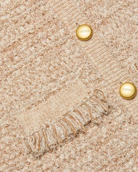  라장스 가디건 카스토리아 프린지 트림  내추럴 멀티 부클 - L'AGENCE