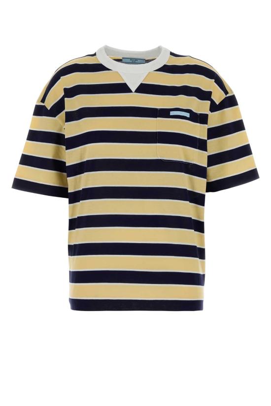 26SS 프라다 반팔 티셔츠 39610SOOO189P F065G Stripped