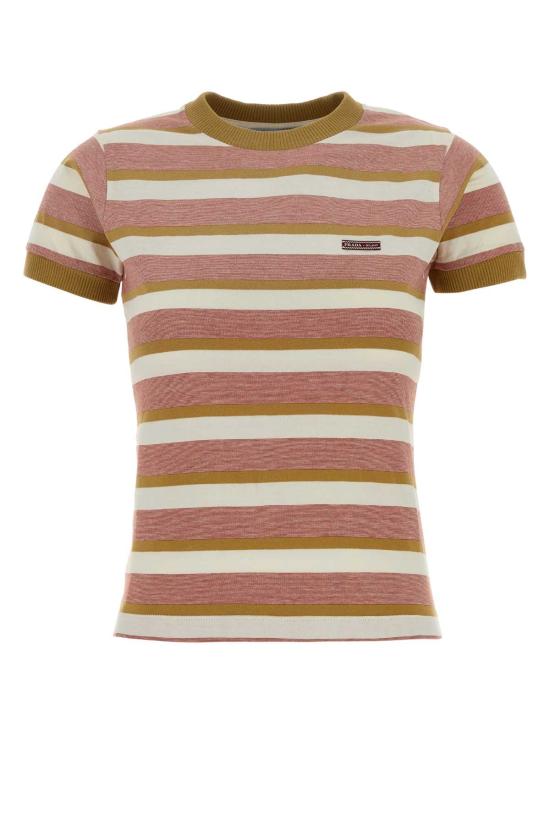 26SS 프라다 반팔 티셔츠 39662SOOO19AT F05AD Stripped