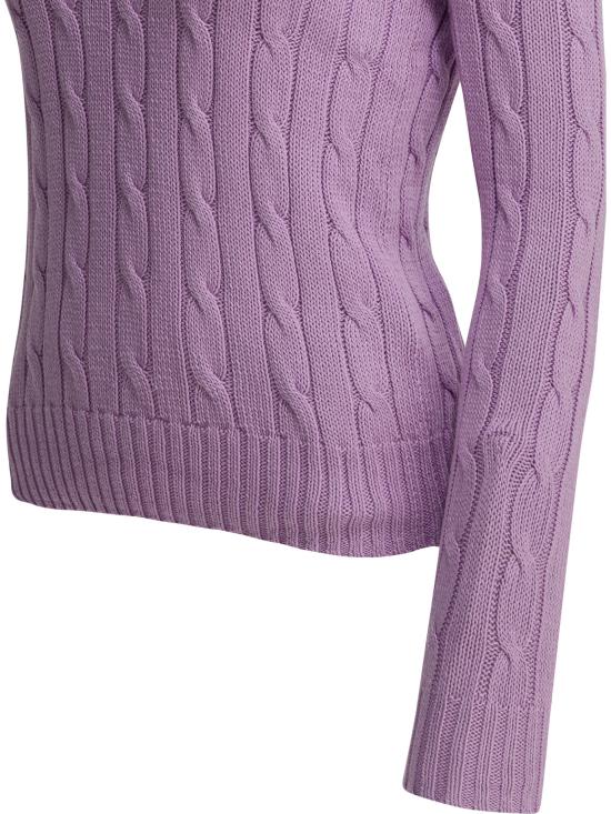 26SS 폴로 랄프로렌 포니 로고 피마코튼 케이블 니트 스웨터 211971869505BRIGHT ASTER Purple - POLO RALPH LAUREN