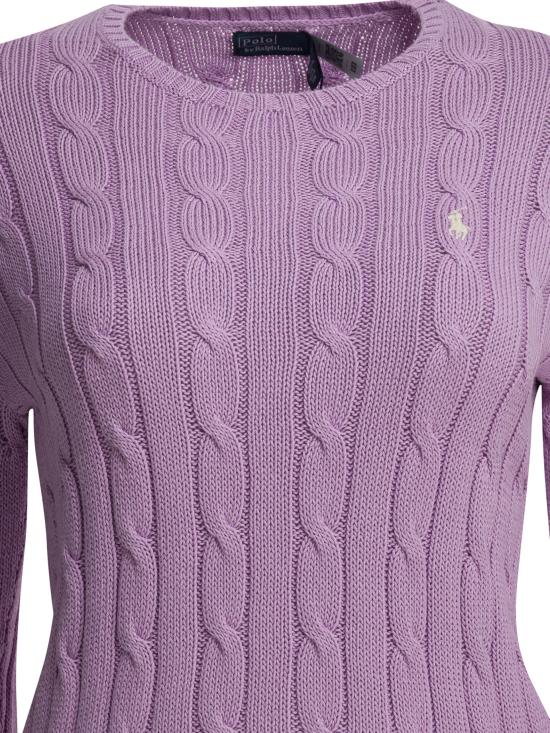 26SS 폴로 랄프로렌 포니 로고 피마코튼 케이블 니트 스웨터 211971869505BRIGHT ASTER Purple - POLO RALPH LAUREN