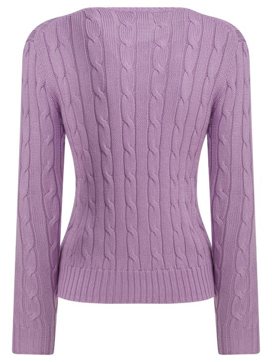 26SS 폴로 랄프로렌 포니 로고 피마코튼 케이블 니트 스웨터 211971869505BRIGHT ASTER Purple - POLO RALPH LAUREN