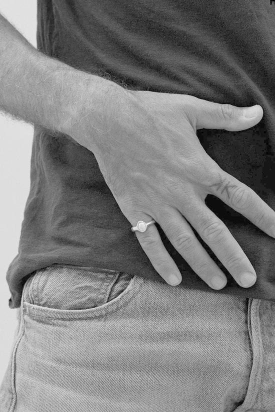  헤르난 헤르데즈 반지 Hernán Herdez 스털링 실버 심플 펄리타 - HERNAN HERDEZ