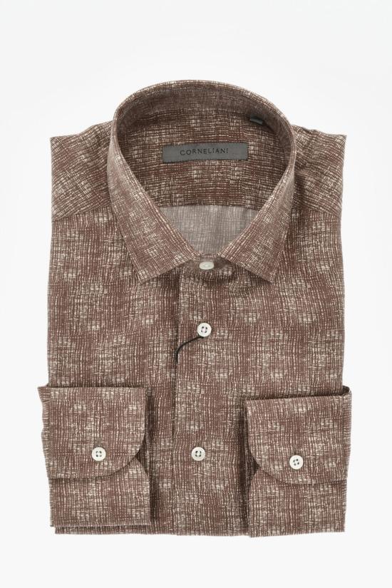  꼬르넬리아니 긴팔 셔츠 93P104 9311914 032 Brown