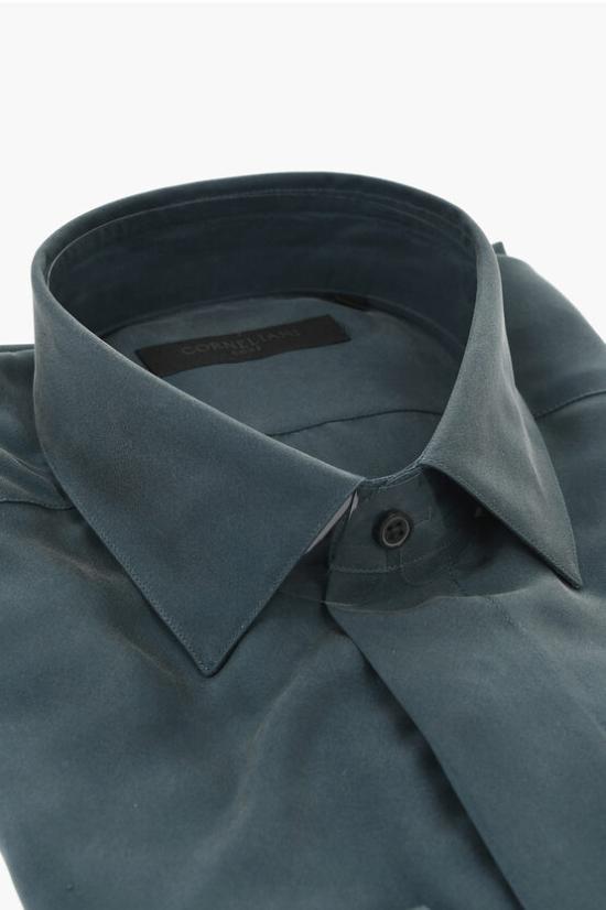  꼬르넬리아니 긴팔 셔츠 93P960 9391906 051 Green - CORNELIANI