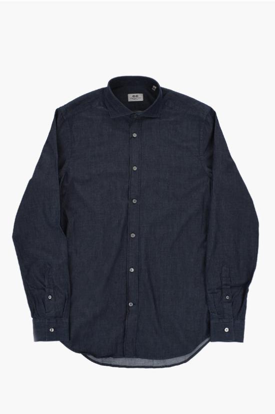  꼬르넬리아니 긴팔 셔츠 94PXL3 9420251 001 Blue