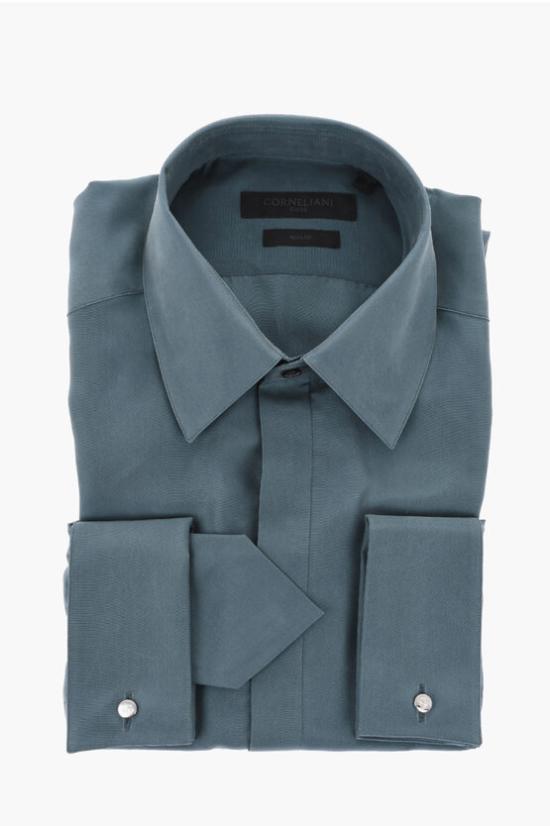  꼬르넬리아니 긴팔 셔츠 93P900 9391906 050 Blue