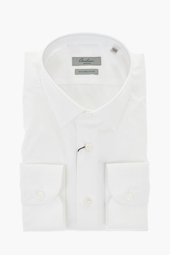  꼬르넬리아니 긴팔 셔츠 94P608 9411700 028 White