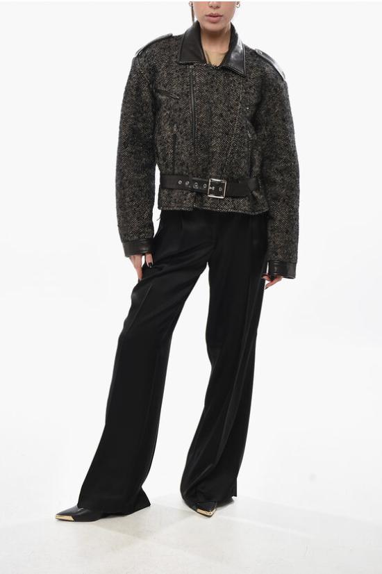  알13 코트 R13WR334 R428A BLACK HERRINGBONE Black - R13