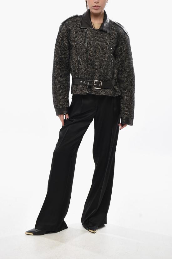  알13 코트 R13WR334 R428A BLACK HERRINGBONE - R13