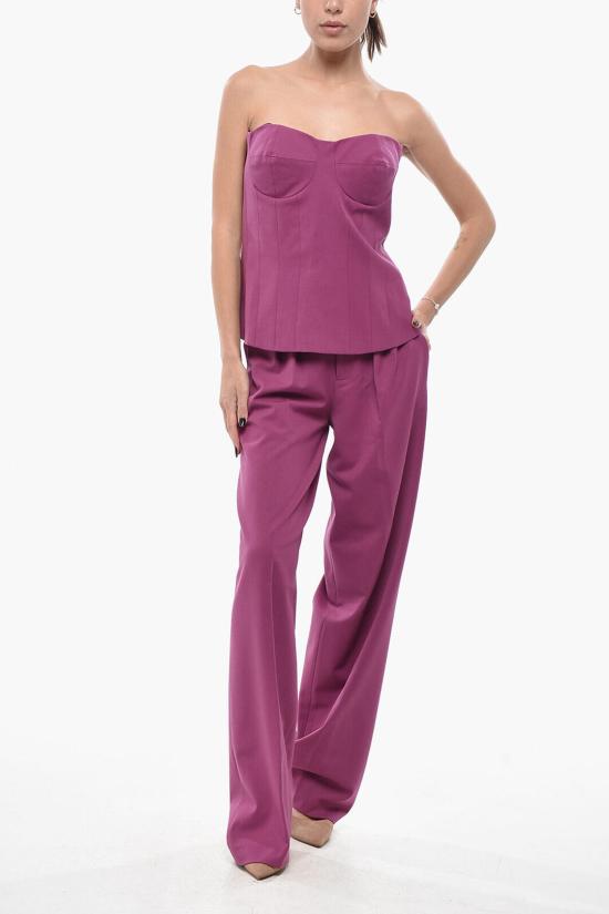  페데리카 토시 스트레이트 팬츠 FTI23PA0520GA0037 1169 Violet - FEDERICA TOSI