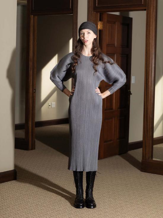  이세이 미야케 원피스 스카이라인 드레스 실버 그레이 - ISSEY MIYAKE