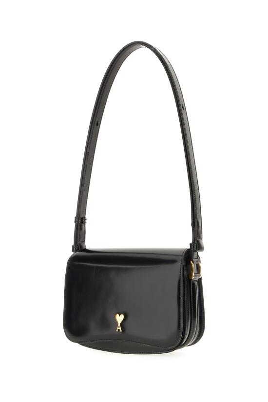 26SS 아미 스몰 하트 로고 글레이즈드 레더 파리 백 ULL717AL0139 001 NOIR - AMI