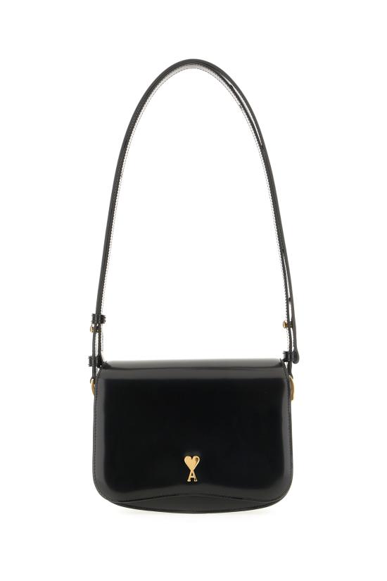 26SS 아미 스몰 하트 로고 글레이즈드 레더 파리 백 ULL717AL0139 001 NOIR