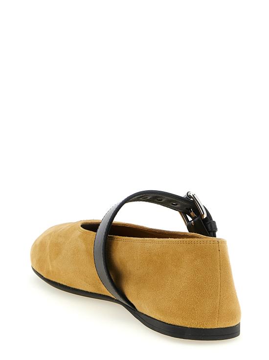 26SS 미우미우 스웨이드 발레리나 5F625EF005008F0151 Beige - MIU MIU
