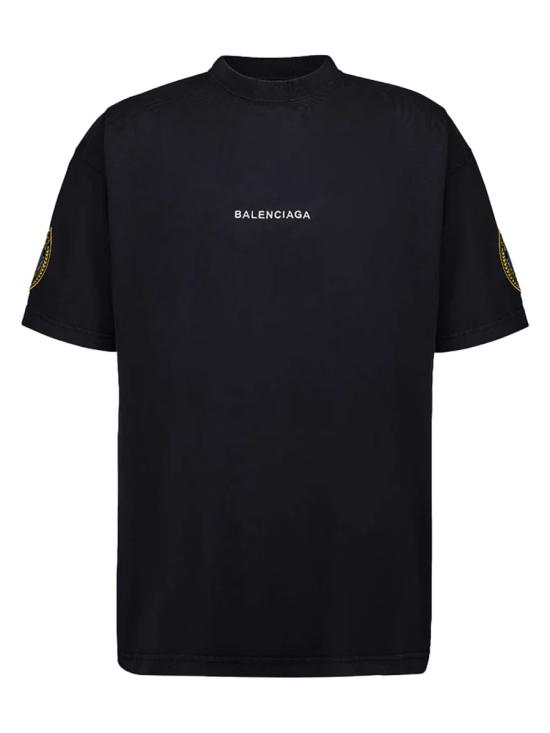 25FW 발렌시아가 유니폼 머치 오버사이즈 티셔츠 831305 TSVH41041 BLACK