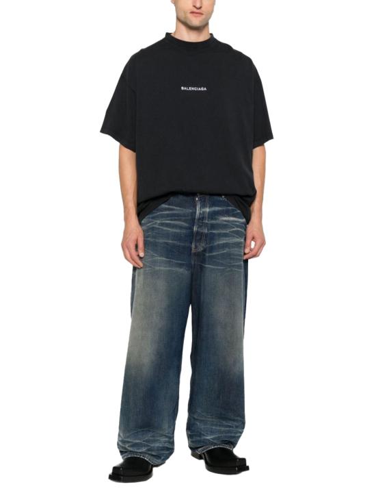 25FW 발렌시아가 유니폼 머치 오버사이즈 티셔츠 831305 TSVH41041 BLACK - BALENCIAGA