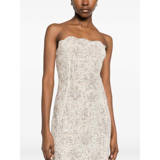 26SS 에르마노 설비노 미디 원피스 D482Q385CTEKW 20304 NEUTRALS - ERMANNO SCERVINO