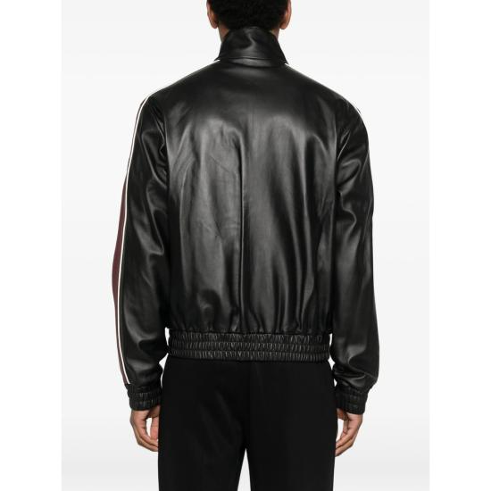 26SS 카사블랑카 가죽 자켓 SP26 JK 438 01 BLACK BLACK WHITE - CASABLANCA