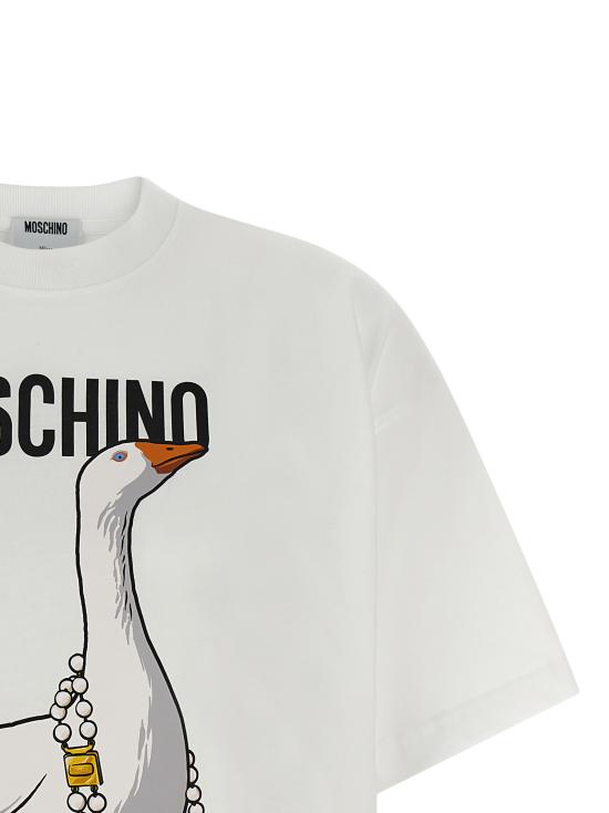 26SS 모스키노 반팔 티셔츠 V070305411001 White - MOSCHINO