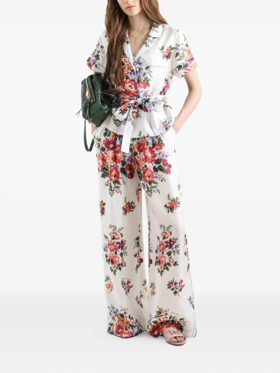 26SS 돌체앤가바나 플라워 부케 프린트 트윌 배니티 셔츠 F5S23T IS11IHA5ZO White - DOLCE & GABBANA