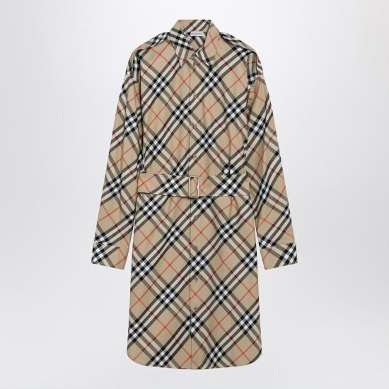 26SS 버버리 체크 코튼 셔츠 드레스 8086610158185 Beige