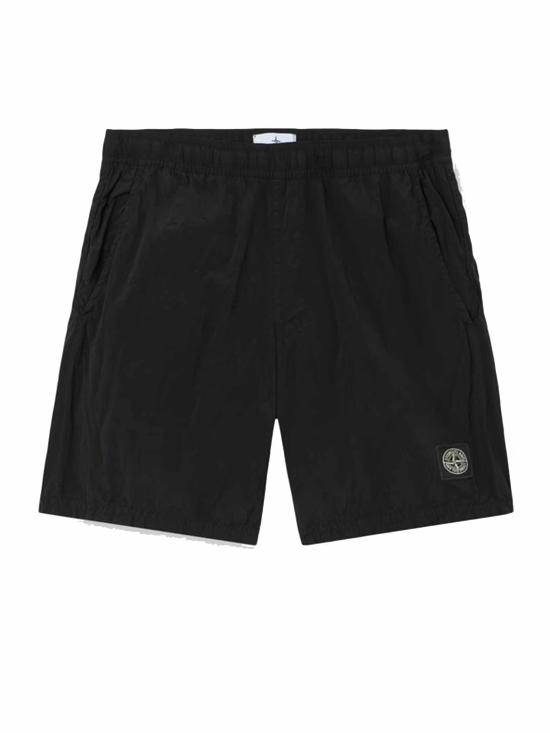 26SS 스톤 아일랜드 포켓 나일론 메탈 에코닐 에코닐 레귤러 핏 미드 렝스 스윔 쇼츠 L1S15 B100004 S0043 V0029 Black
