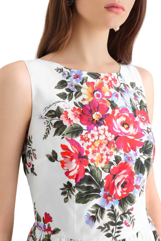 26SS 돌체앤가바나 미디 원피스 F612PTHS5UU HA5ZO Mazz fiori f bianco - DOLCE & GABBANA