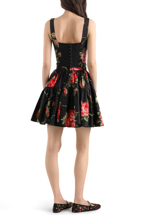 26SS 돌체앤가바나 민소매 티셔츠 F7BB1THS5UT HN5ZN Bouquet rose f nero - DOLCE & GABBANA