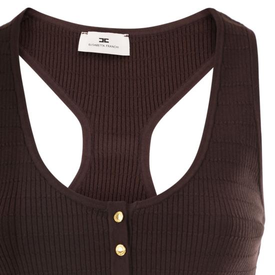 26SS 엘리자베타프랜치 민소매 티셔츠 TK75B61E2 BROWN - ELISABETTA FRANCHI