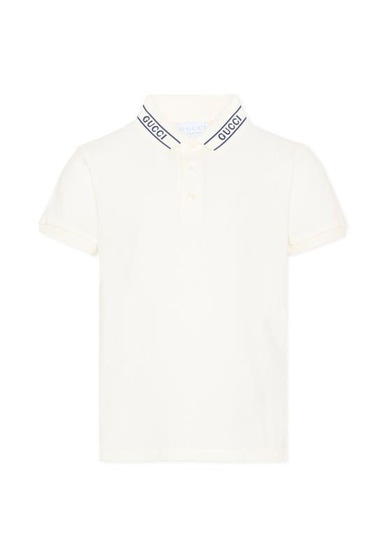 26SS [키즈] 구찌 폴로 셔츠 805405 XJHNL 9024 WHITE