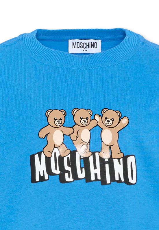 26SS [키즈] 모스키노 티셔츠 HUM05P LAA23 40630 LIGHT BLUE - MOSCHINO