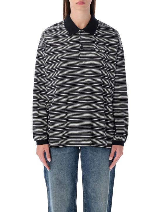 25FW 칼하트 WIP 폴로 티셔츠 I035530 37FXX BLACK STRIPED