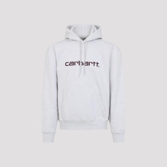 26SS 칼하트 WIP 로고 후드 티셔츠 I0305473PNXX03 ASH HEATHER COZY PURPLE