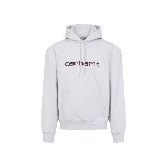 26SS 칼하트 WIP 로고 후드 티셔츠 I0305473PNXX03 ASH HEATHER COZY PURPLE - CARHARTT WIP