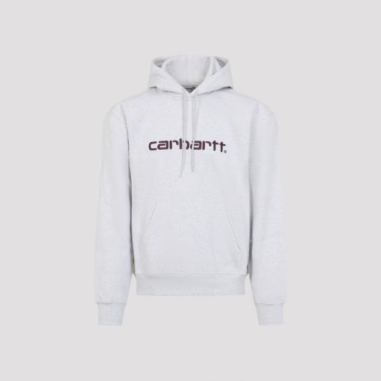 26SS 칼하트 WIP 로고 후드 티셔츠 I0305473PNXX03 ASH HEATHER COZY PURPLE - CARHARTT WIP